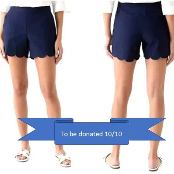 Scalloped Hem 5" Twill Shorts - Picture 1 of 6